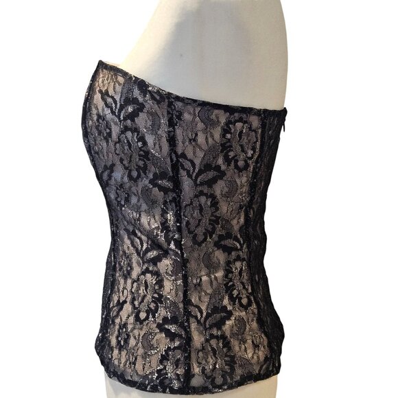 Express Women’s Lace Black Top M Lacecore Coquette Romantic Core Whimsygoth - Picture 5 of 13